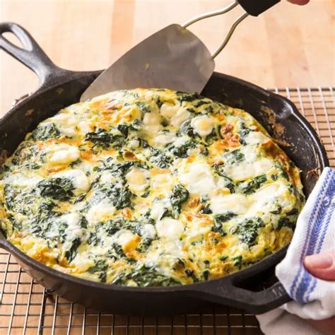 Cast Iron Spinach And Feta Frittata Americas Test Kitchen Americas