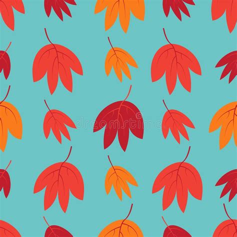Seamless Pattern With Beautiful Falling Colorful Leaves Autumn