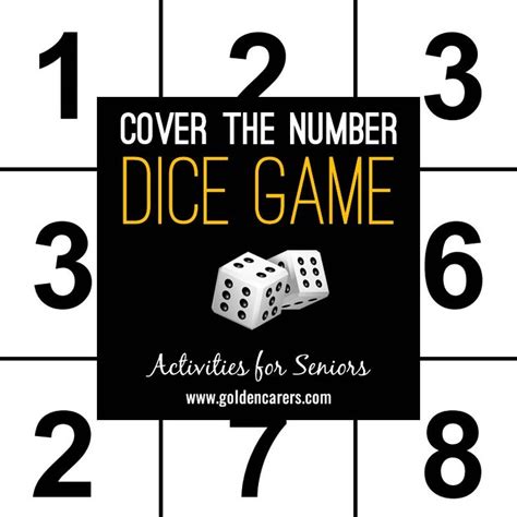 Cover The Number Dice Game Dice Games Play Therapy Techniques Games