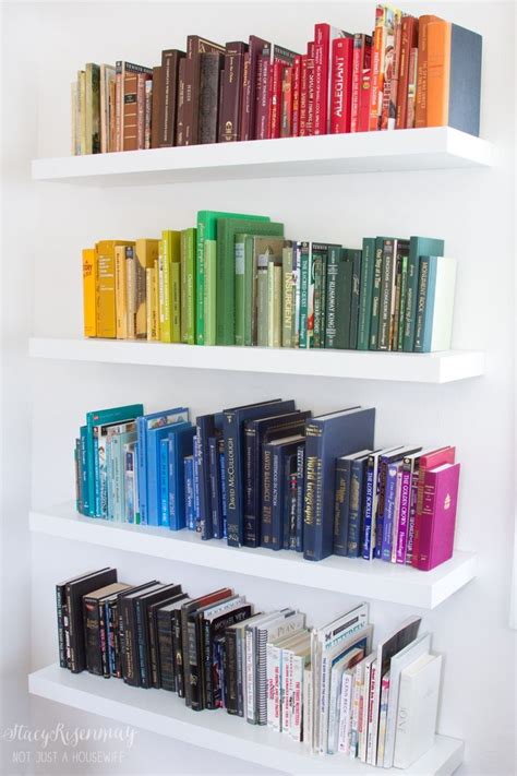 Books By Color Bookshelf Organization Bookshelf Design Bookshelf