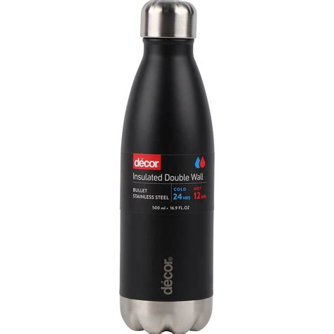 Decor Double Wall Insulated Bullet Bottle 500ml Each Woolworths