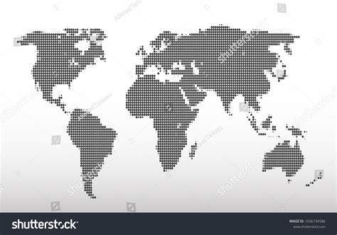 Dotted World Map Stock Vector Royalty Free 1036194586 Shutterstock