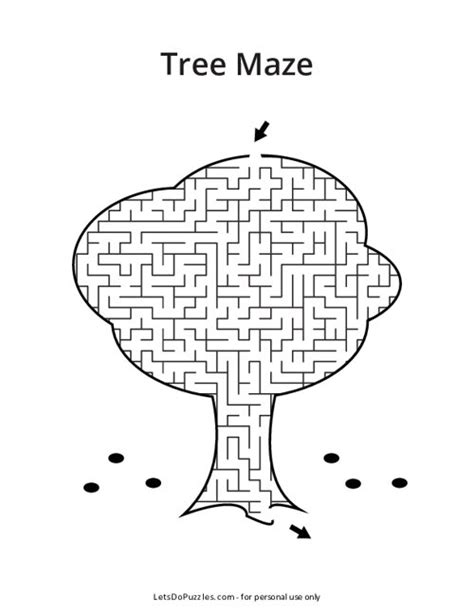 Tree Shaped Maze Printable Mazes For Kids