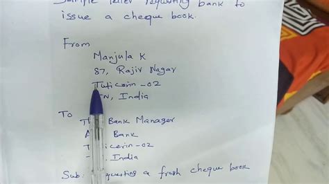 A request email sample 2: Letter to bank for cheque book. Letter Informing Bank of ...