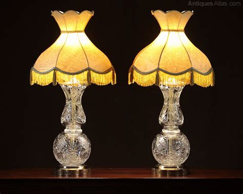 Antiques Atlas Pair Large Cut Glass Table Lamps C1950