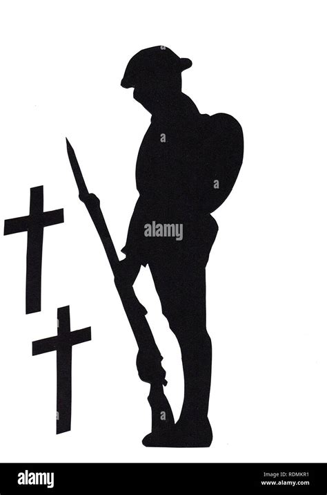 Ww1 Soldier In Silhouette British Commonwealth American Gi Tommy