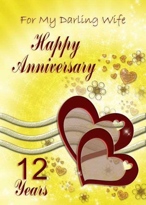 Hearts Anniversary For Wife 12 Years Card Ad Affiliate Wife