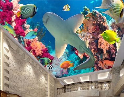 Buy Custom Photo 3d Ceiling Murals Wallpaper Undersea