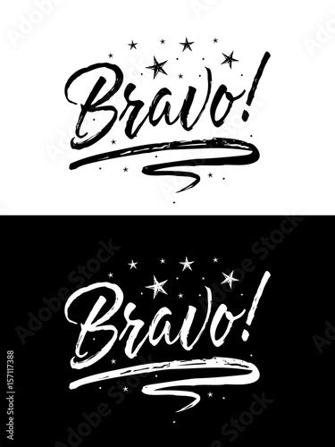 Bravo Bannerbeautiful Greeting Card Scratched Calligraphy Black Text