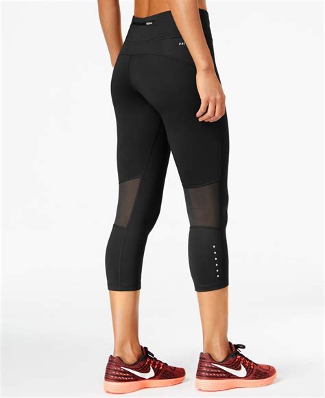 Nike Synthetic Epic Run Dri Fit Capri Leggings In Black Lyst