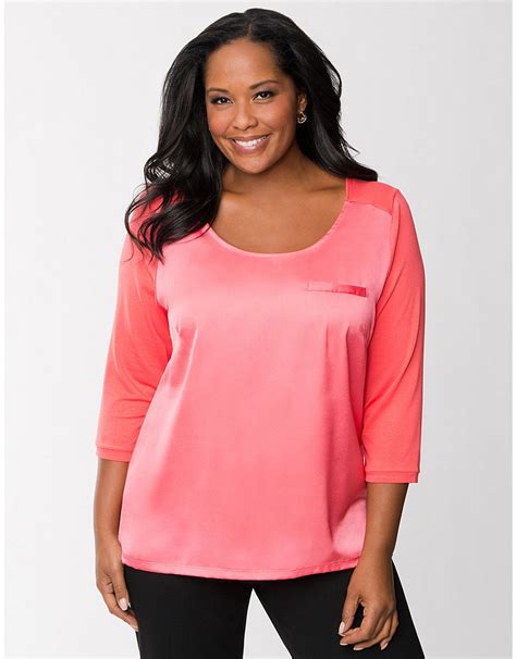 Womens Plus Woven Front Tee By Lane Bryant Lane Bryant Trendy Tee