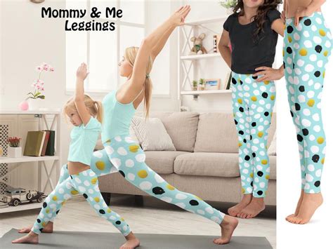 matching mommy and me yoga leggings mint polka dot workout etsy mommy and me mom and