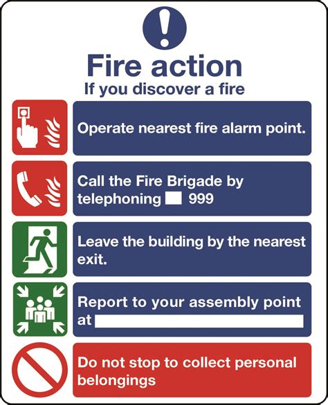 Fire Action Notice Incorporating Graphic Symbols From Bs 5499 Without