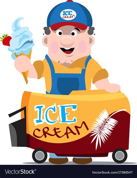 Ice Cream Seller Professions Color Cartoon Vector Image