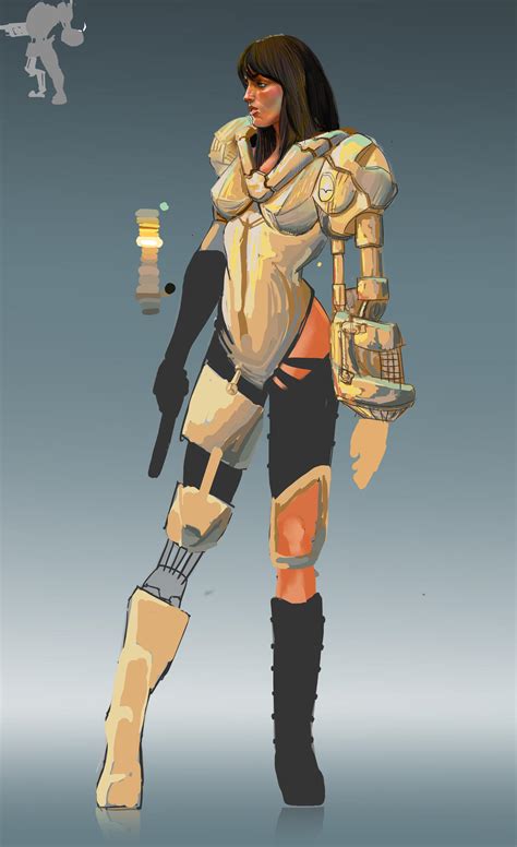 Female Cyborg Concept By Mikebourbeauart On Deviantart