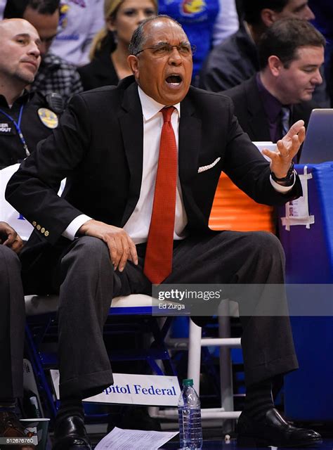 Tubby Smith Head Coach Of The Texas Tech Red Raiders Reacts To A Foul