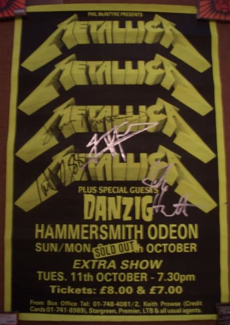 Metallica Tickets Collection Hammersmith Odeon 1988