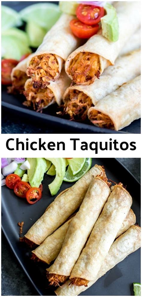 These Easy Cheesy Chicken Taquitos Are Baked Not Fried And The Corn Tortillas Are Stuff