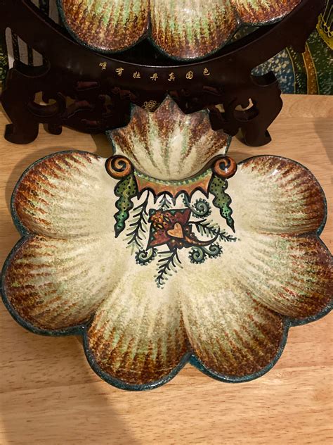 Collectable Two French Faience Oyster Plates Signed Fouillen Etsy