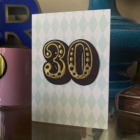 Birthday Patch Greeting Card Age Thirty By Petra Boase Ltd Notonthehighstreet Com