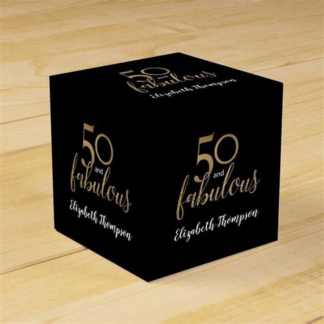 Custom 50 And Fabulous Birthday Gold Black Confetti Favor Box Zazzle