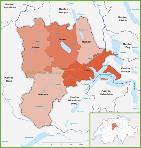 Canton Of Lucerne District Map