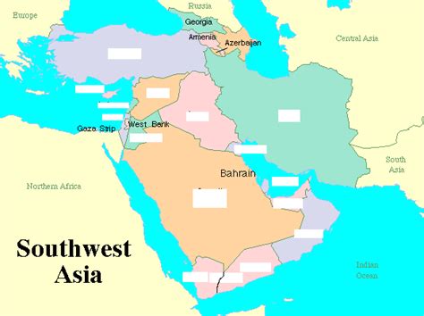 Perspective Southwest Asia Asia Map Asia North Africa