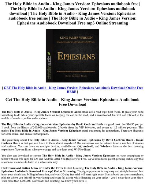 The Holy Bible In Audio King James Version Ephesians Audiobook Download