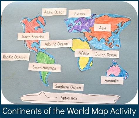 Continents Of The World Map Activity Geography For Kids Map