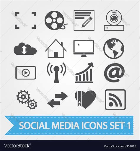 Social Media Icons Royalty Free Vector Image Vectorstock
