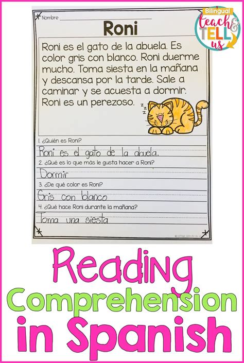 Reading Comprehension Passages In Spanish For First Grade Students