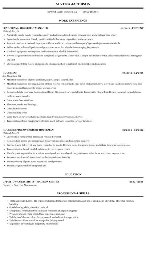 Resume For Cleaning Person 20 Best Office Cleaning Resumes Resumehelp