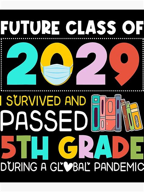 Future Class Of 2029 I Survived Passed 5th Grade Graduation Poster