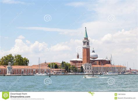 San Giorgio Maggiore Island And The Marina Venice Italy Editorial