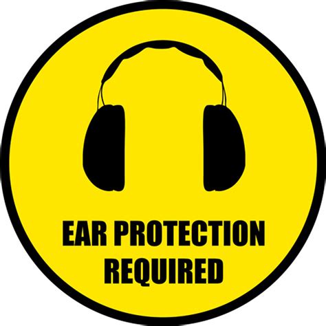 Ear Protection Floor Sign Warns To Wear Ppe For Ears Can Be