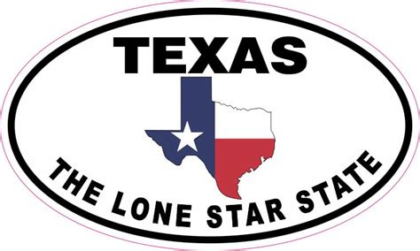 5in X 3in Flag Oval Texas The Lone Star State Sticker