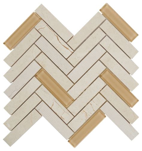 Glass Herringbone Backsplash Ice Bevel Herringbone 8mm Backsplash