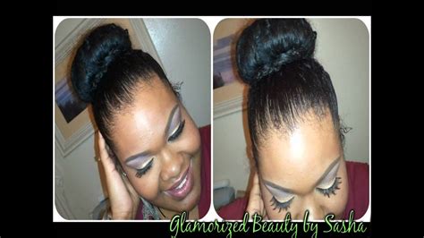 Natural Hair Sock Bun Tutorial Youtube