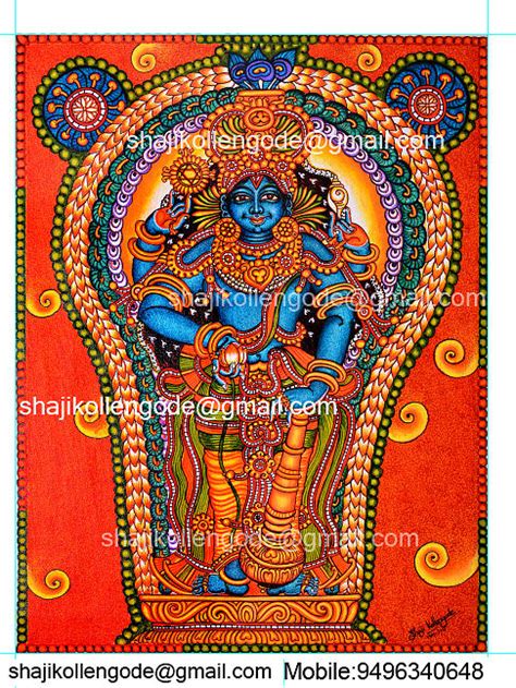 Guruvayurappan Keral Mural Paitning Painting By Shaji Kollengode Pixels