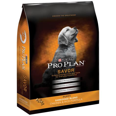 Build a healthy foundation for life. Purina Pro Plan Savor - Shredded Blend Chicken & Rice Dry ...