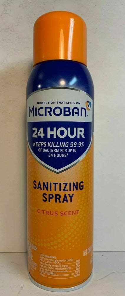 Microban Hour Disinfectant Sanitizing Spray Citrus Fl Oz Microban Natural Disinfectant