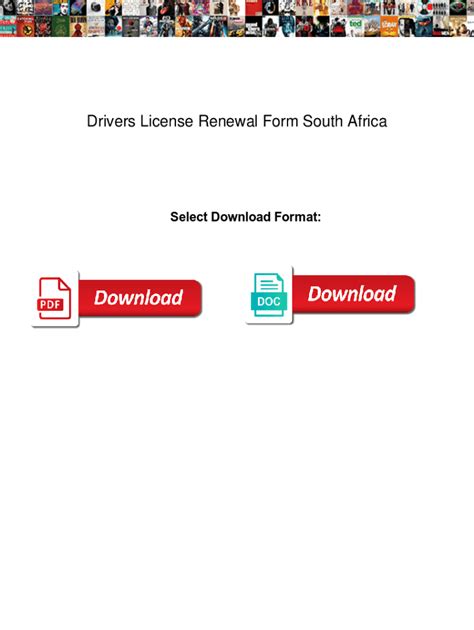 Fillable Online Drivers License Renewal Form South Africa Drivers