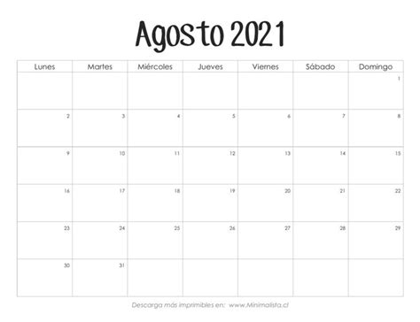 Check spelling or type a new query. Calendarios 2021 para Imprimir - Minimalista | Calendario ...