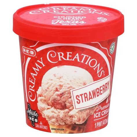 H E B Creamy Creations Strawberry Ice Cream Shop Ice Cream At H E B