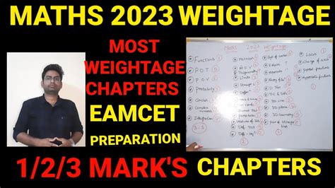 EAMCET 2023 WEIGHTAGE MATHS WEIGHTAGE CHAPTER WISE WEIGHTAGE