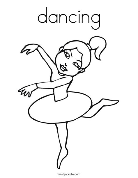 dancing Coloring Page - Twisty Noodle