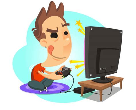 Playing Computer Games Clip Art Vector Images And Illustrations Istock