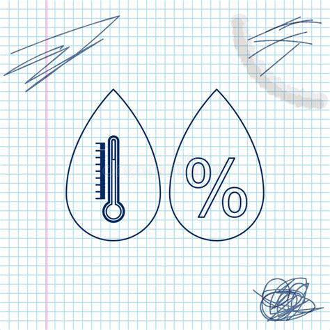 Humidity Line Icon Water Drop And Percent Stock Illustration