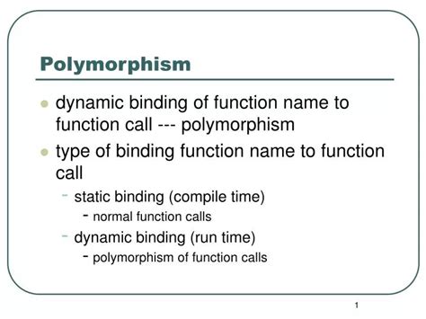 Ppt Polymorphism Powerpoint Presentation Free Download Id6158600