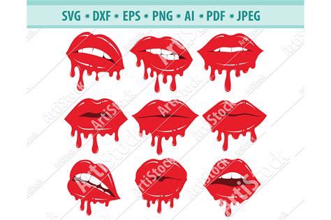 Lips Svg Kiss Dripping SVG Sexy Lips Svg Dxf Png Eps